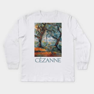 Les Grands Arbres by Paul Cezanne Kids Long Sleeve T-Shirt